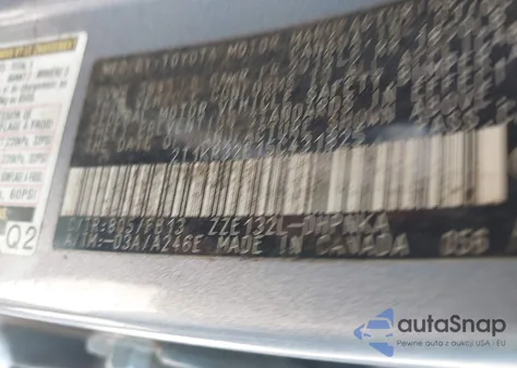 2005 Toyota Matrix Xr z USA, uszkodzony, nr VIN 2T1KR32E15C431825